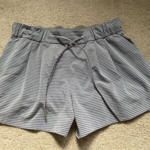 Lululemon Gray and White Striped Shorts
